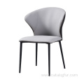 Minimalist dining chair with leather cushion